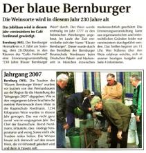 Pressebeitrag Der blaue Bernburger Wochenspiegel 24.10.2007